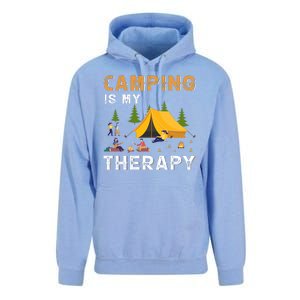 Camping Is My Therapy Funny Camper Unisex Surf Hoodie