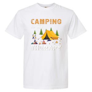 Camping Is My Therapy Funny Camper Garment-Dyed Heavyweight T-Shirt