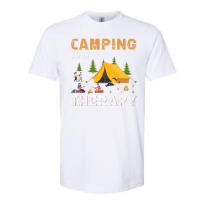 Camping Is My Therapy Funny Camper Softstyle CVC T-Shirt