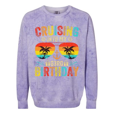 Cruising Into My 63rd Birthday Cruise Colorblast Crewneck Sweatshirt