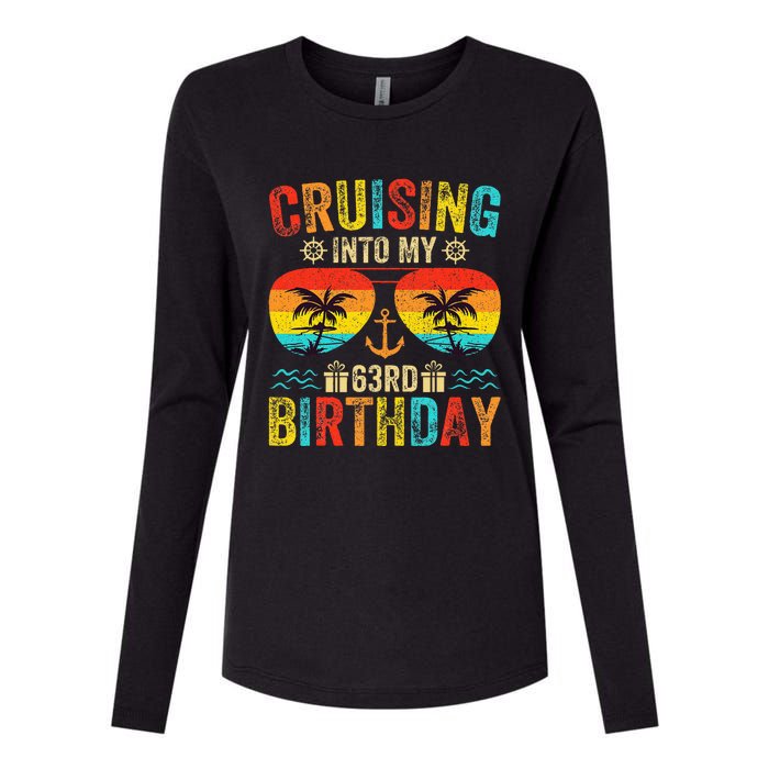 Cruising Into My 63rd Birthday Cruise Womens Cotton Relaxed Long Sleeve T-Shirt