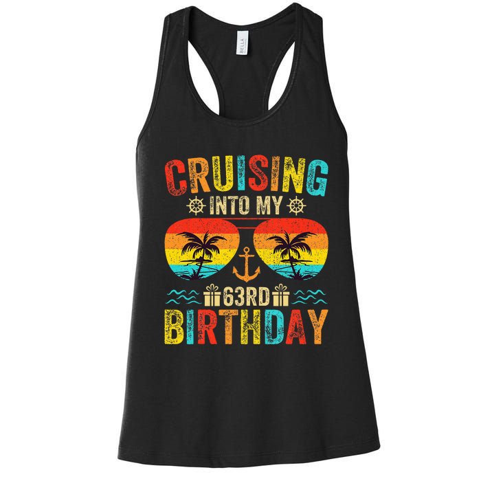 Cruising Into My 63rd Birthday Cruise Women's Racerback Tank