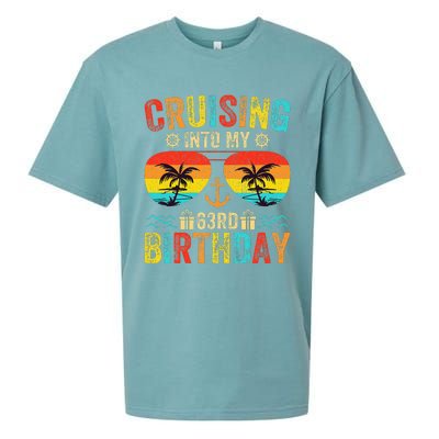 Cruising Into My 63rd Birthday Cruise Sueded Cloud Jersey T-Shirt