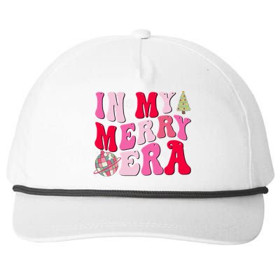 Christmas In My Merry Era Groovy Xmas Holiday Christmas 90s Long Sleeve Snapback Five-Panel Rope Hat