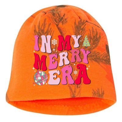 Christmas In My Merry Era Groovy Xmas Holiday Christmas 90s Long Sleeve Kati - Camo Knit Beanie