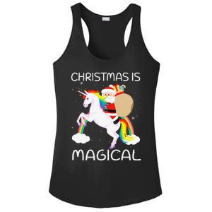 Christmas Is Magical Santa Claus Riding Unicorn Funny Gifts Ladies PosiCharge Competitor Racerback Tank