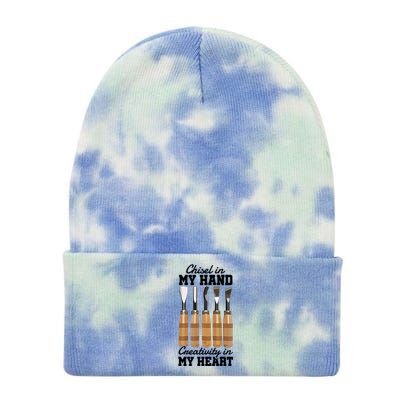 Chisel In My Hand Creativity In My Heart Tool Sculptor Gift Tie Dye 12in Knit Beanie