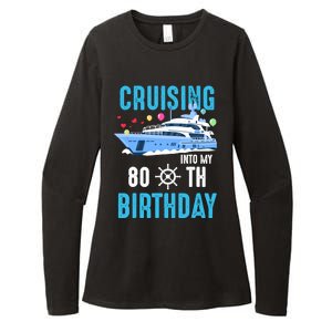 Cruising Into My 80 Year Old Cruise Birthday 80th Funny Womens CVC Long Sleeve Shirt