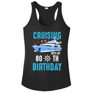 Cruising Into My 80 Year Old Cruise Birthday 80th Funny Ladies PosiCharge Competitor Racerback Tank