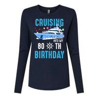 Cruising Into My 80 Year Old Cruise Birthday 80th Funny Womens Cotton Relaxed Long Sleeve T-Shirt