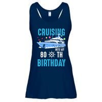 Cruising Into My 80 Year Old Cruise Birthday 80th Funny Ladies Essential Flowy Tank