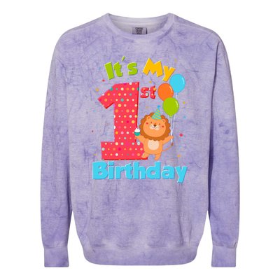 Cute It's My First 1st Birthday Colorblast Crewneck Sweatshirt