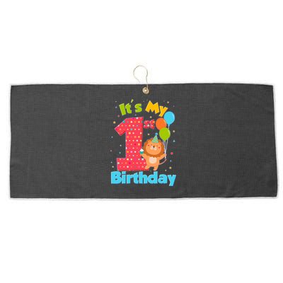 Cute It's My First 1st Birthday Large Microfiber Waffle Golf Towel