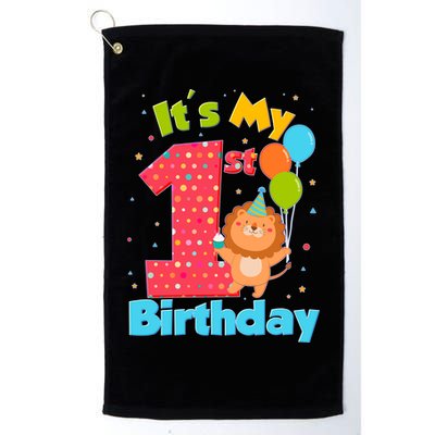 Cute It's My First 1st Birthday Platinum Collection Golf Towel