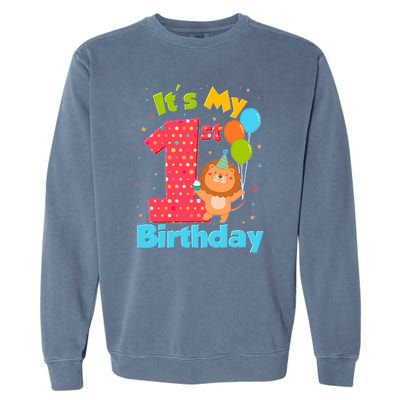 Cute It's My First 1st Birthday Garment-Dyed Sweatshirt