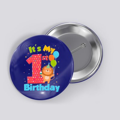 Cute It's My First 1st Birthday Button