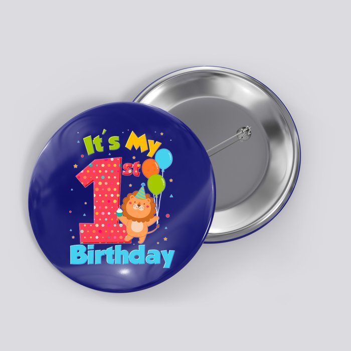 Cute It's My First 1st Birthday Button