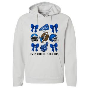 Cheer In My Cheerleader Era Cheer Coquette Football Performance Fleece Hoodie