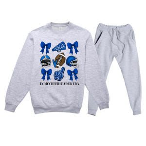 Cheer In My Cheerleader Era Cheer Coquette Football Premium Crewneck Sweatsuit Set