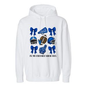 Cheer In My Cheerleader Era Cheer Coquette Football Garment-Dyed Fleece Hoodie