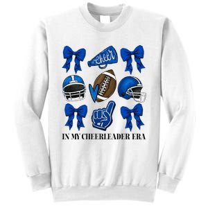 Cheer In My Cheerleader Era Cheer Coquette Football Sweatshirt