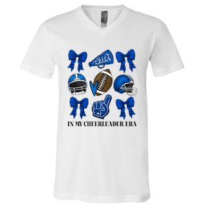 Cheer In My Cheerleader Era Cheer Coquette Football V-Neck T-Shirt