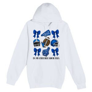 Cheer In My Cheerleader Era Cheer Coquette Football Premium Pullover Hoodie