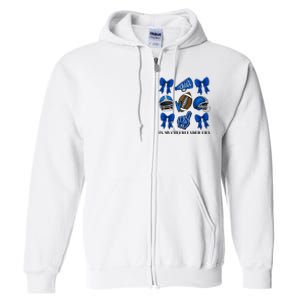 Cheer In My Cheerleader Era Cheer Coquette Football Full Zip Hoodie