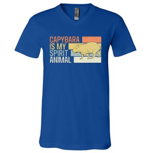 Capybara Is My Spirit Animal. Funny Capybaras Lovers V-Neck T-Shirt