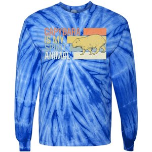 Capybara Is My Spirit Animal. Funny Capybaras Lovers Tie-Dye Long Sleeve Shirt