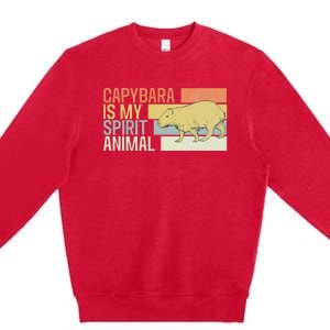 Capybara Is My Spirit Animal. Funny Capybaras Lovers Premium Crewneck Sweatshirt