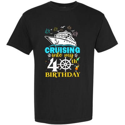 Cruising Into My 40th Birthday 40 Year Old Cruise Birthday Garment-Dyed Heavyweight T-Shirt