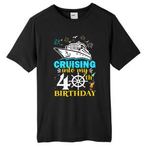 Cruising Into My 40th Birthday 40 Year Old Cruise Birthday Tall Fusion ChromaSoft Performance T-Shirt