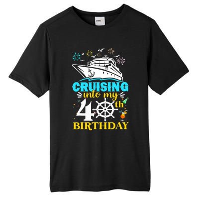 Cruising Into My 40th Birthday 40 Year Old Cruise Birthday Tall Fusion ChromaSoft Performance T-Shirt