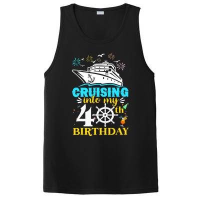 Cruising Into My 40th Birthday 40 Year Old Cruise Birthday PosiCharge Competitor Tank