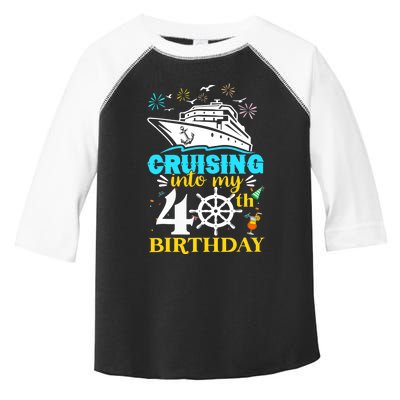 Cruising Into My 40th Birthday 40 Year Old Cruise Birthday Toddler Fine Jersey T-Shirt