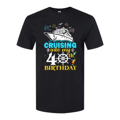 Cruising Into My 40th Birthday 40 Year Old Cruise Birthday Softstyle CVC T-Shirt