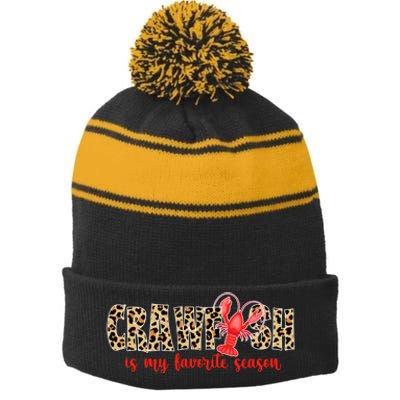 Crawfish Is My Favorite Season Stripe Pom Pom Beanie