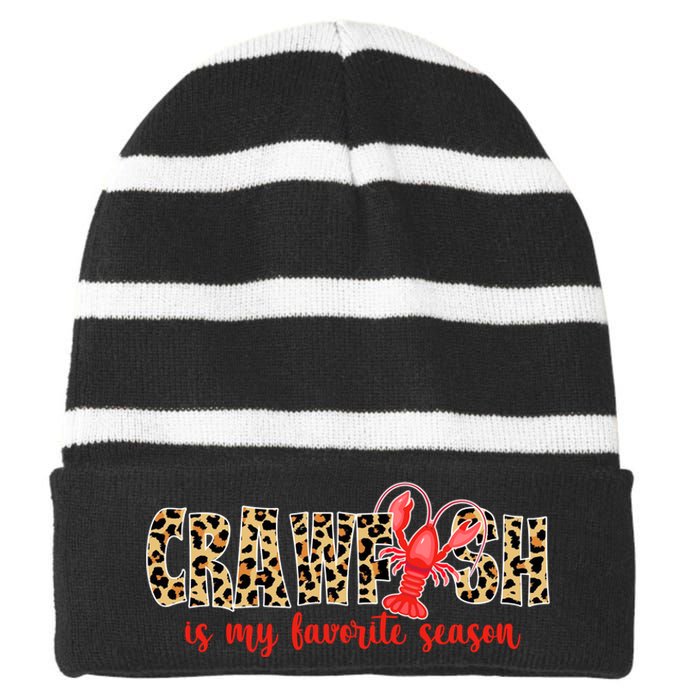 Crawfish Is My Favorite Season Striped Beanie with Solid Band