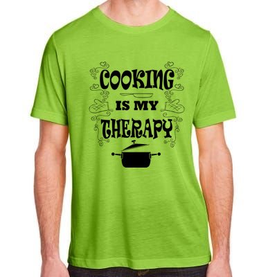 Cooking Is My Therapy Ironic Baking Chef Gift Adult ChromaSoft Performance T-Shirt