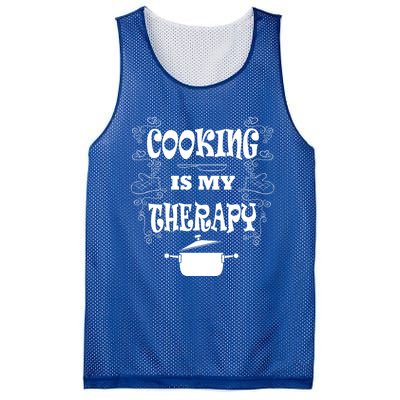 Cooking Is My Therapy Ironic Baking Chef Gift Mesh Reversible Basketball Jersey Tank