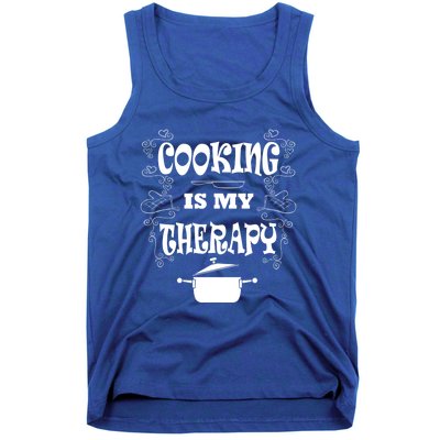 Cooking Is My Therapy Ironic Baking Chef Gift Tank Top