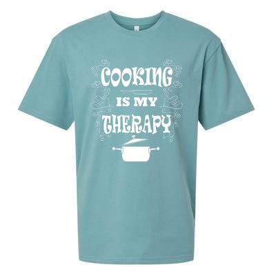 Cooking Is My Therapy Ironic Baking Chef Gift Sueded Cloud Jersey T-Shirt