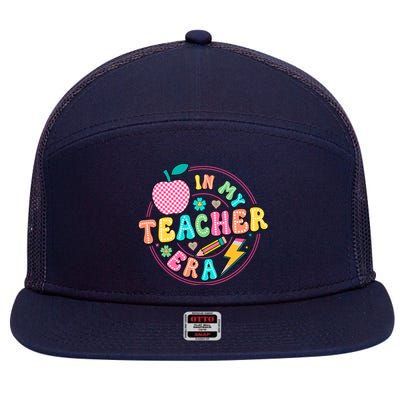 Cute In My Teacher Era School Favorite Teacher Gift 7 Panel Mesh Trucker Snapback Hat