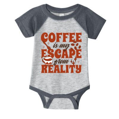 Coffee Is My Escape From Reality Caffeine Lover Infant Baby Jersey Bodysuit
