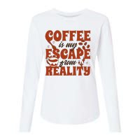 Coffee Is My Escape From Reality Caffeine Lover Womens Cotton Relaxed Long Sleeve T-Shirt