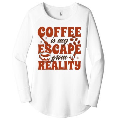 Coffee Is My Escape From Reality Caffeine Lover Women's Perfect Tri Tunic Long Sleeve Shirt