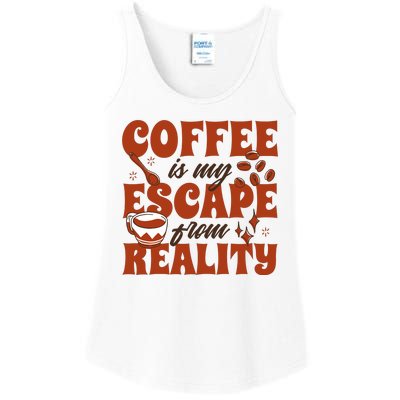 Coffee Is My Escape From Reality Caffeine Lover Ladies Essential Tank