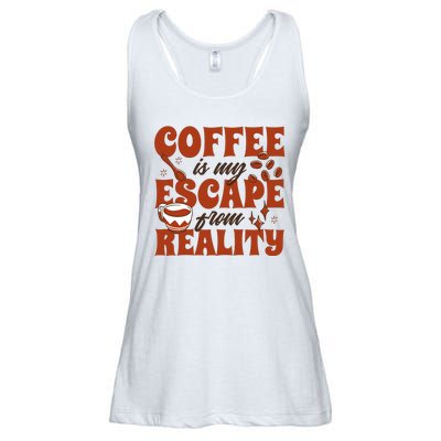 Coffee Is My Escape From Reality Caffeine Lover Ladies Essential Flowy Tank