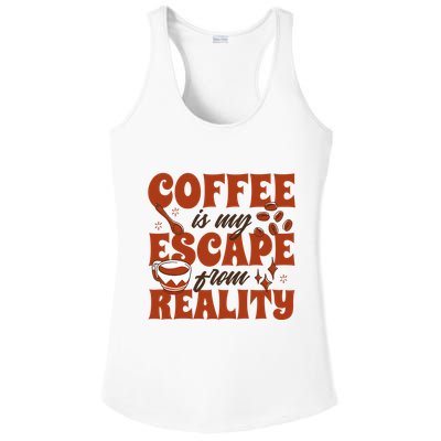 Coffee Is My Escape From Reality Caffeine Lover Ladies PosiCharge Competitor Racerback Tank